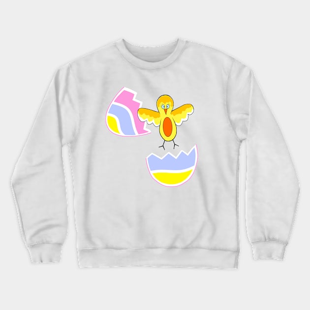 HAPPY Easter Bird - Happy Easter Art Crewneck Sweatshirt by SartorisArt1